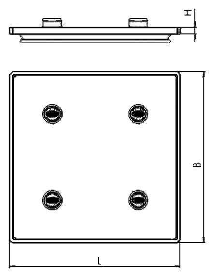 Technische Zeichnung Schmalz Innospann Adapterplatte ISAP-R 175x175x7 30/50 GS10011500184