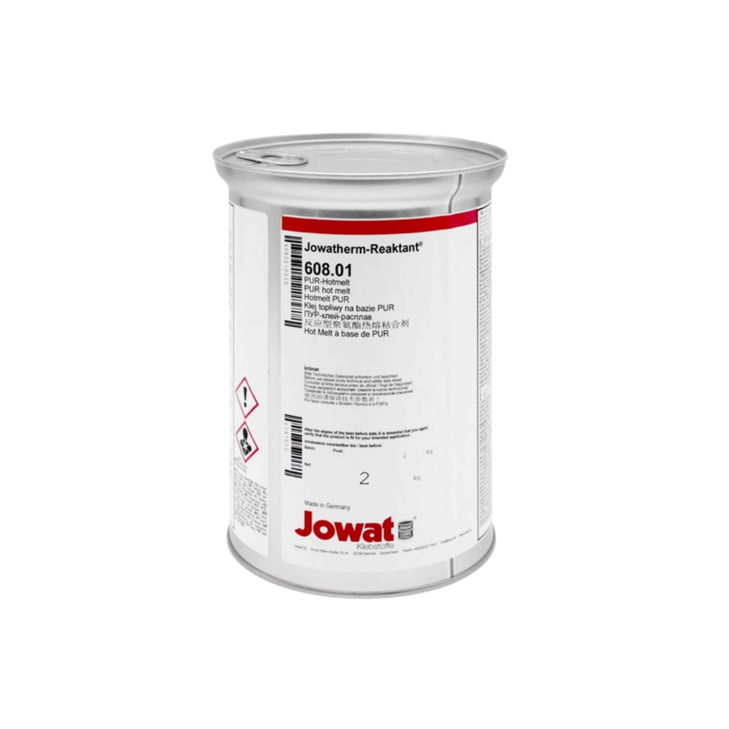 Jowatherm 608.01 PUR Kantenschmelzklebstoff weiß 2 kg/Dose Jowatherm 608.01 2Kg Patrone PUR-Kleber