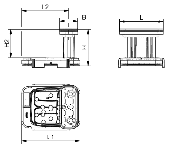 Technische Zeichnung Schmalz Blocksauger VCBL-K1-PRO 125x75x100 Q TV GS10011204078