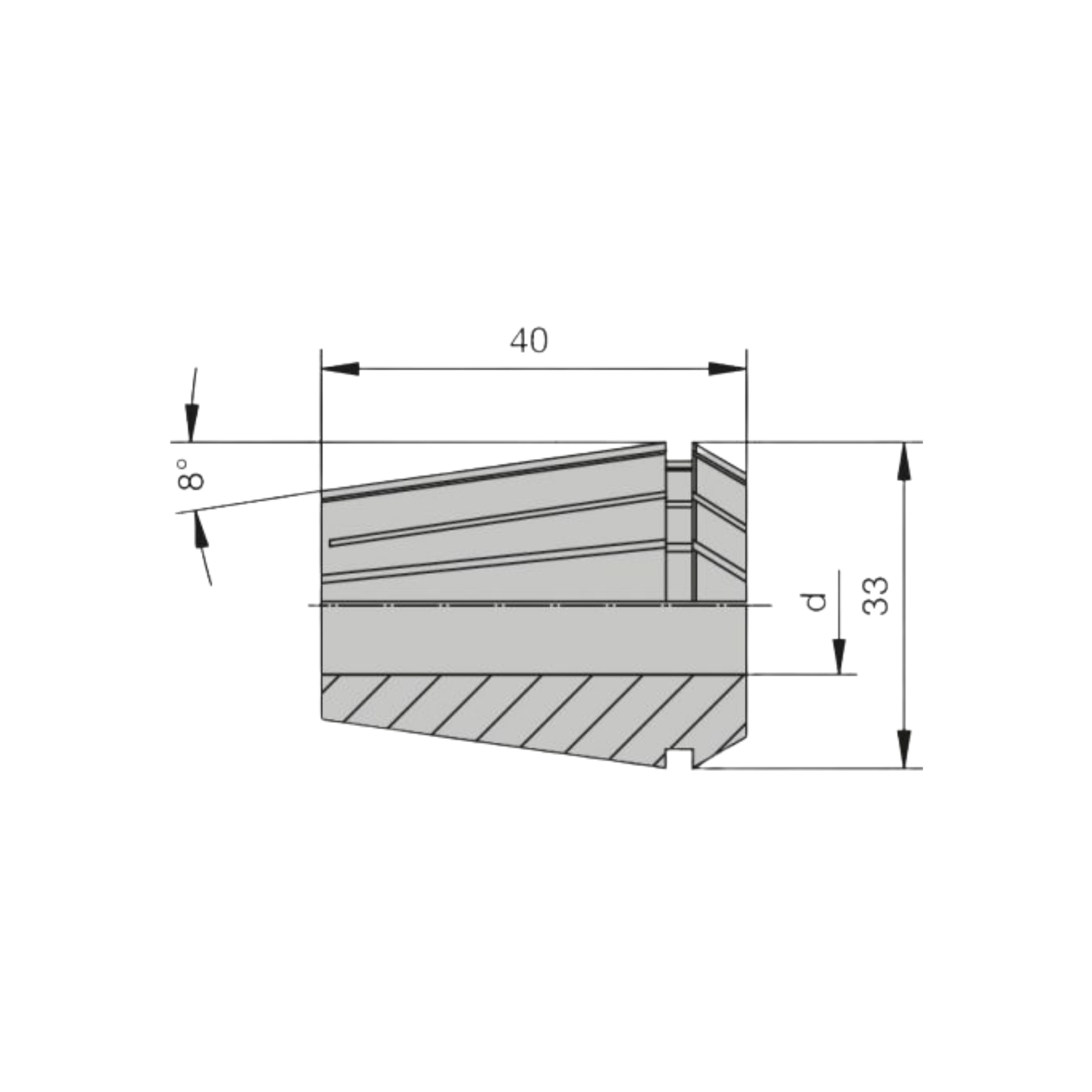 Detailzeichnung einer Spannzange