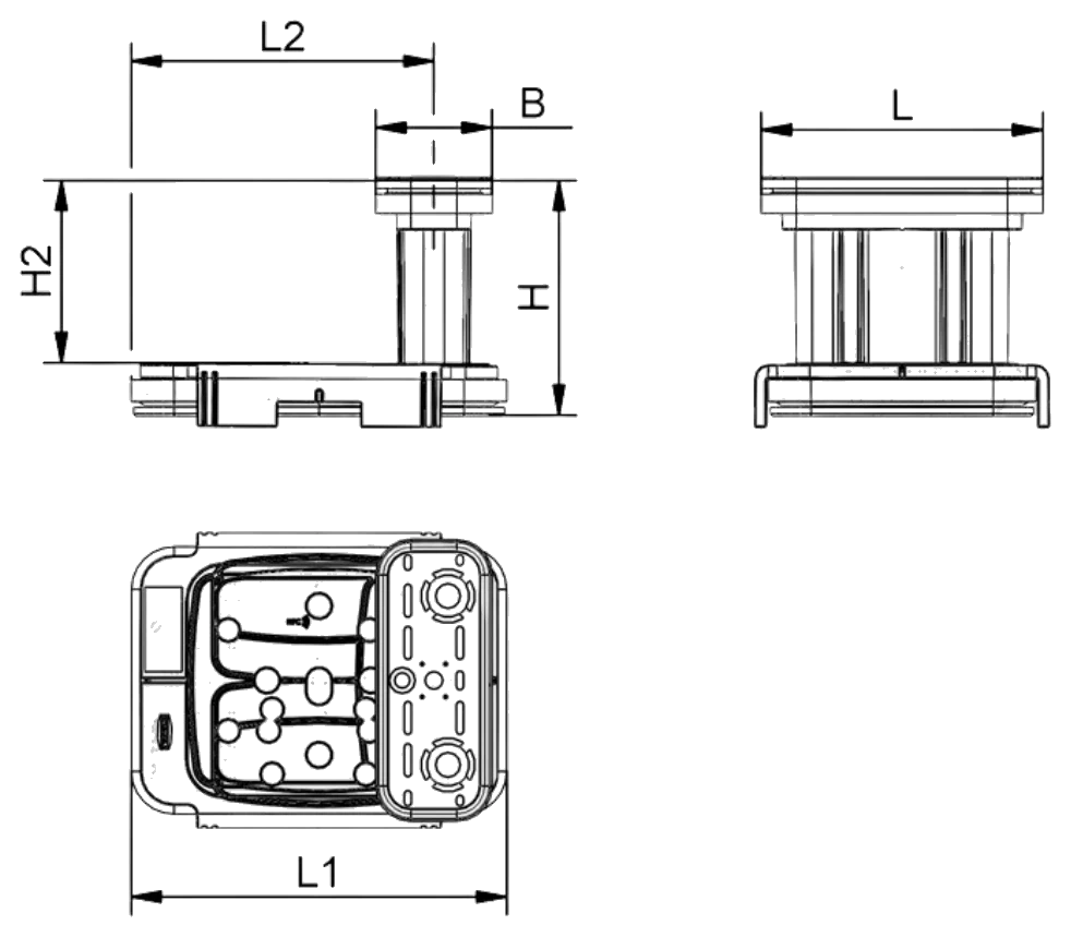 Technische Zeichnung Schmalz Blocksauger VCBL-K2 PRO 130x30x100mm Q GS10011204088