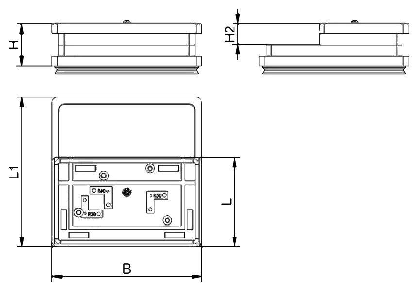 Technische Zeichnung Schmalz Blocksauger VCBL-R 160x96x45 30/50 TV GS10011202672