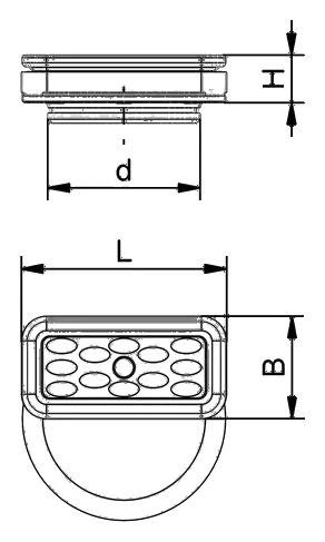 Technische Zeichnung Schmalz Innospann Sauger ISCUP Cup 2 80x40x16 GS10011500210