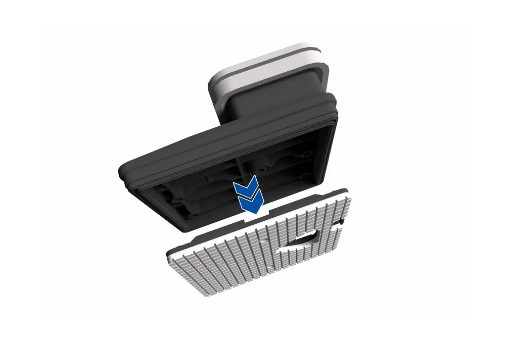 Zeigt wie der Nestingsauger für die Rastertischverwendung umgebaut werden kann