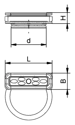 Technische Zeichnung Schmalz Innospann Sauger ISCUP Cup 3 80x28x16 GS10011500211