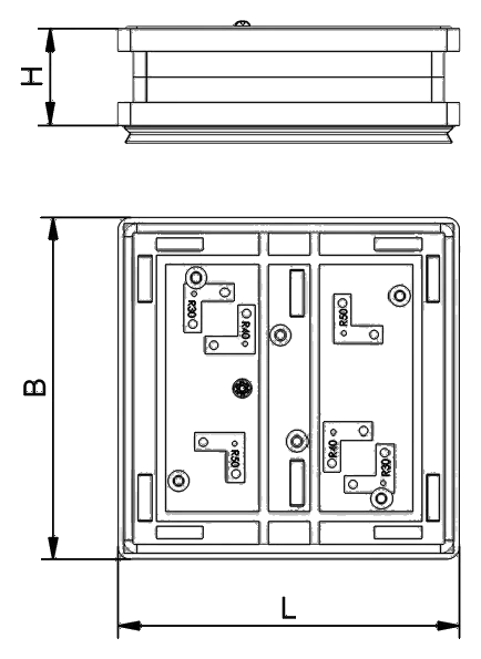 Technische Zeichnung Schmalz Blocksauger VCBL-R 160x160x45 30/50 TV GS10011202670