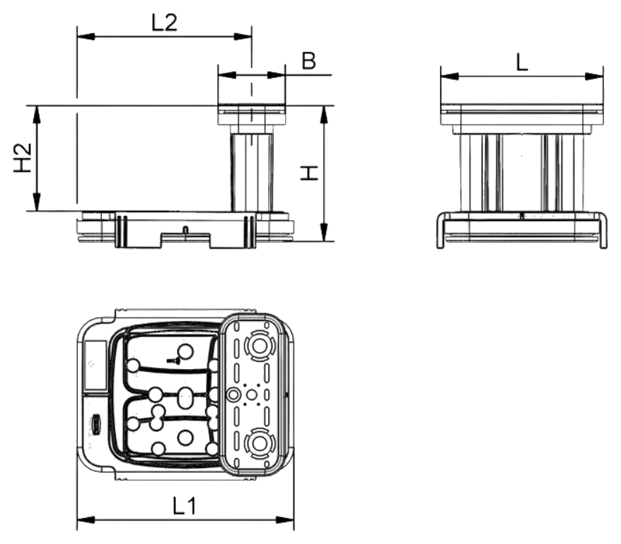 Technische Zeichnung Schmalz Blocksauger VCBL-K2 PRO 130x30x100 Q TV GS10011204096