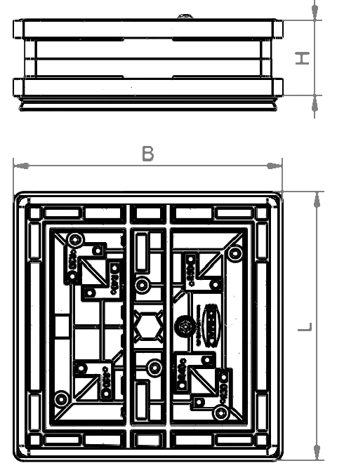 Technische Zeichnung Schmalz Blocksauger VCBL-R 160x160x25 30/50 TV GS10011202674